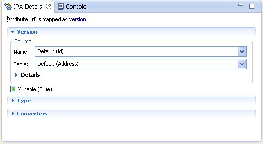 JPA Details, Version Mapping