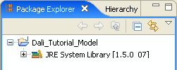Project Explorer with new Java project.