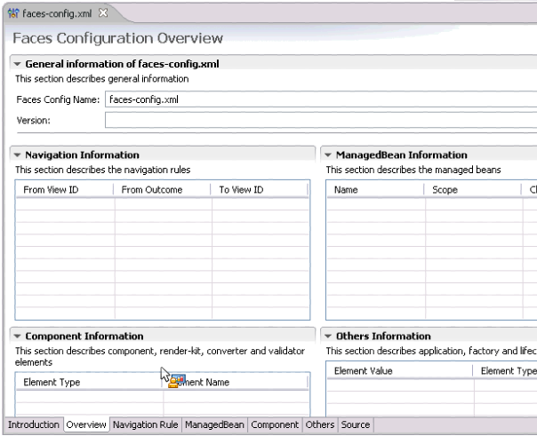 Faces Config Editor sample screenshot