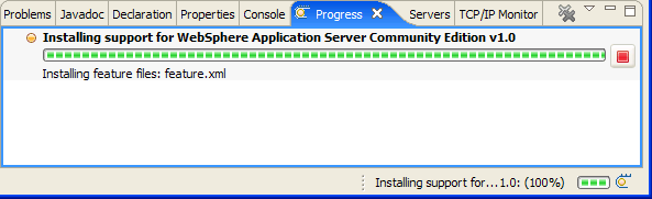 Progress downloading servers