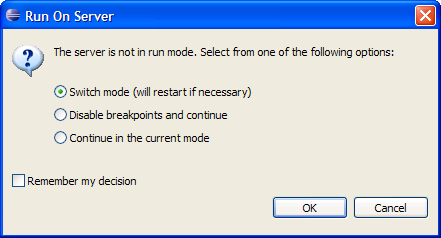 Run on Server dialog