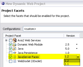 Support for JSF 1.1 and 1.2