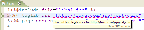 sample taglib directive warning