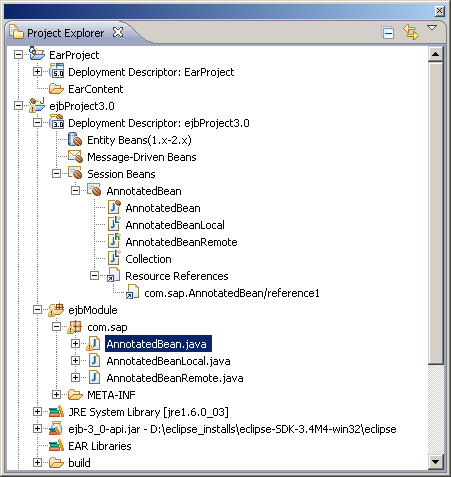 EJB 3.0 Deployment Descriptor Node