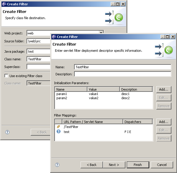 Servlet Filter wizard