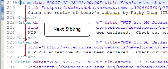 Sibling navigation example