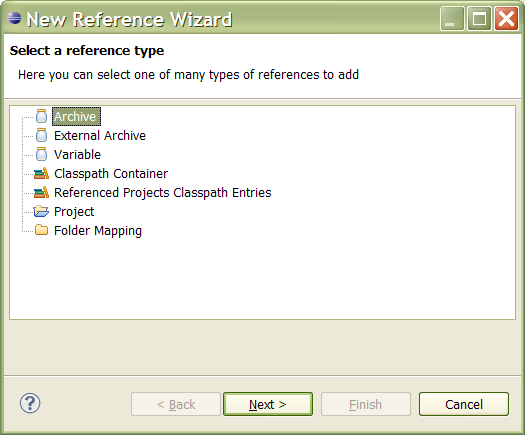 a screenshot of the Add Reference Wizard