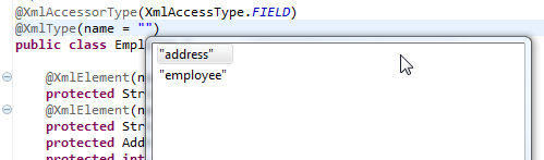 JAXB Content Assist
