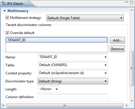 EclipseLink Multi-tenancy